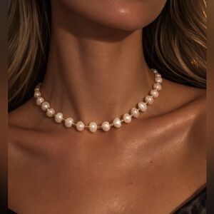 Vintage Natural freshwater perls silver plates necklace